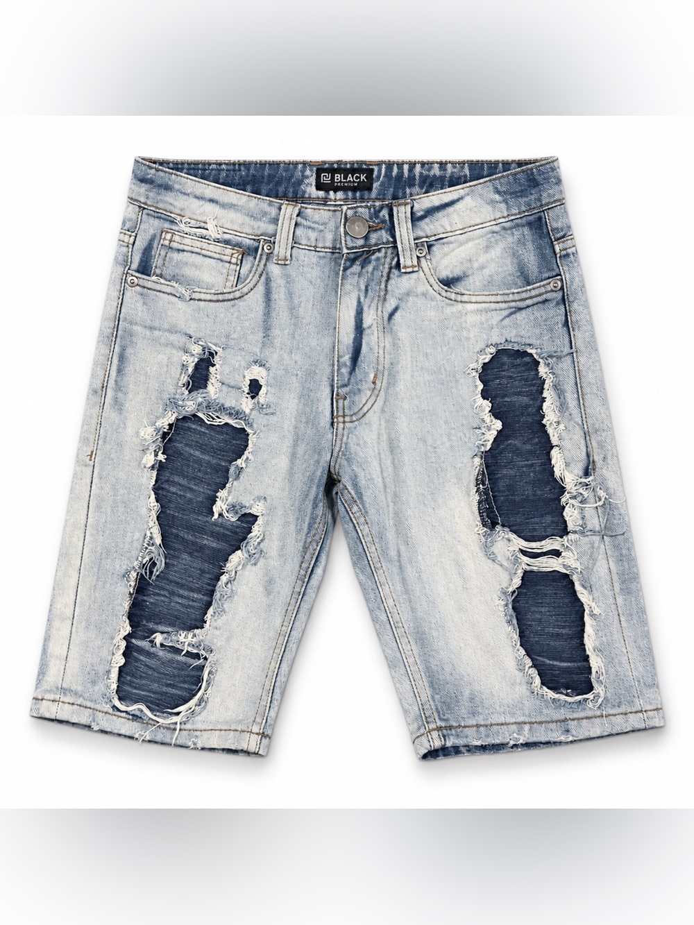 CJ Black Premium Distressed Denim Shorts – Men’s 28